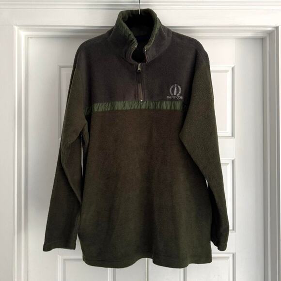 Vintage Cape Cod Quarter Zip Green Fleece Pullover - L/XL - Picture 3 of 8